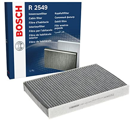 Bosch R2549 Filtro de Habitáculo de Carbón Activo - Filtro de Repuesto Contra Olores Desagradables, Polen y Polvo, Para un Aire más Limpio en el Vehículo