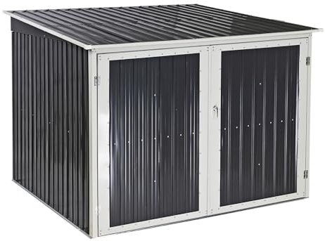 Fahrradgarage Fahrrad Garage Metallhaus anthrazit 3,5 m² für 4 Fahrräder