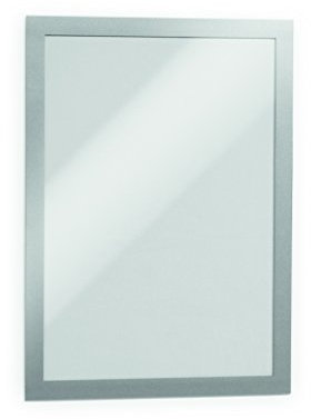 Durable Infotasche Duraframe Magnetic Plus (A4 mit Magnetverschluss) 2 Stück, silber, 498523