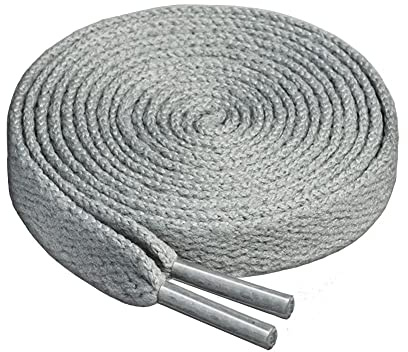 Underground Kulture Silver Shoelaces Flat Coloured Replacement Colour For Trainers Sneakers Universal Sports Unisex Skate Shoe Laces (11mm x 120cm)