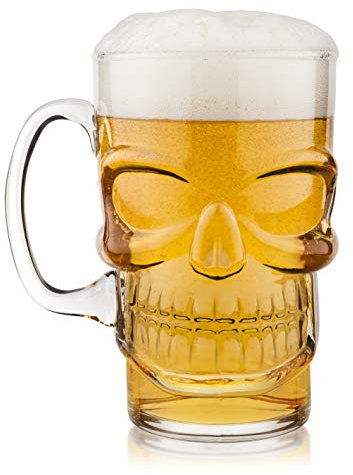 Tocco finale FTA1862 Gothic Skull Beer Lager Glass in vetro, Halloween Barware