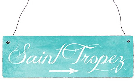 Interluxe Shabby Vintage Dekoschild Holzschild Türschild SAINT TROPEZ