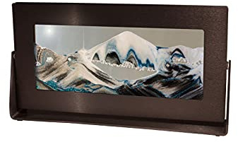 Exotic Sands Sand Art Md34 Medium Black Frame (Arctic Glacier) Moving Sand Art. Men's Gifts! Liquid Water Hourglass - Liquid Sand Slowly Creates New Scenes.