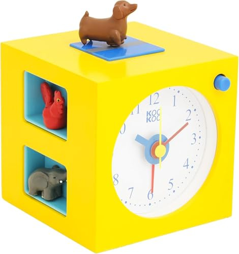 KOOKOO KidsAlarm Jaune, réveil pour Enfants avec 5 Animaux de la Ferme et Ses appels de réveil, enregistrements sonores de la Nature