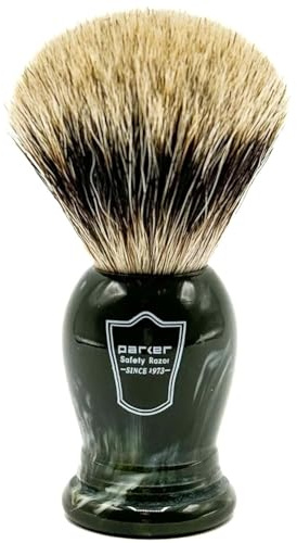 Parker - The King - Oversized 3 Band Pure Badger Bristle Shaving Brush - Long Loft – Brush Stand Included - Generates a Giant and Luxurious Lather