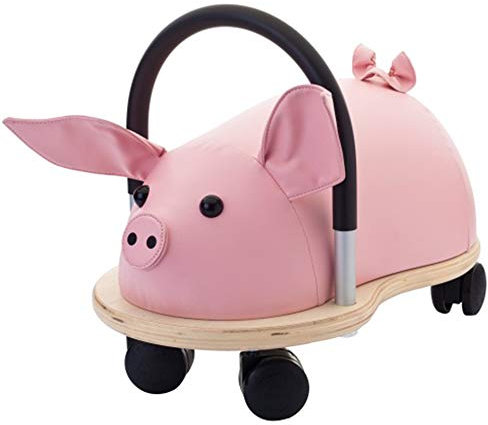Wheely Bug 51110S Ferkel groß, großes Holzschwein auf Rollen mit Griff, ultimatives cooles Rutschauto, Spaß Car - Auto für jedes Kind