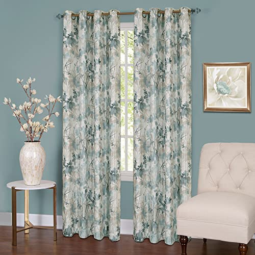 ACHIM Lined Blackout Grommet Window Curtain Panels - 50 Inch Width, 63 Inch Length - Tranquil (Mist) - Blackout Soft Polyester Drapes & Dressing for Bedroom Living & Dining Room Home Decor