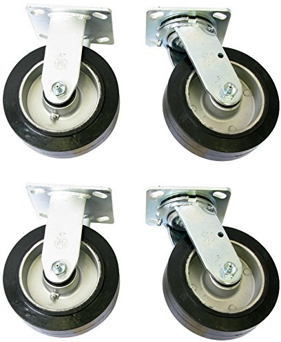 Wesco Industrie Produkte 250050 15,2 cm Durchmesser Moldon Gummirad starr und Lenkrolle, 2000 Pfund Kapazität