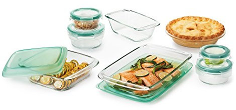 OXO Good Grips 14 Piece Freezer-to-Oven Safe Glass Bake, Serve and Store Set