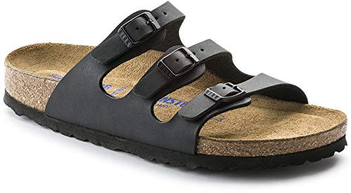 Birkenstock Classic Florida Birko-Flor Softfootbed 53013, Pantoletten, Schwarz (Schwarz 49), 39 EU (5.5 UK)
