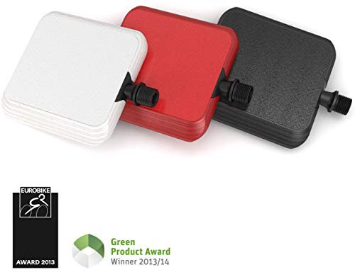 MOTOBICYCLES Plattform Pedale Urban Colour, City Pedale Mit Verstellbaren Pedal-Breiten, Fahrrad Pedalen Set, Für Fixie Bike, Singlespeed Fahrrad, BMX MTB Pedal (Holz Weiß)