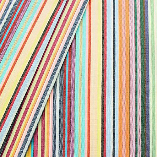 STOFFKONTOR Outdoor Stoff Markisenstoff mit Streifen - Multicolor - Outdoorstoff Meterware wasserabweisend - Sonnenschutz Stoff blickdicht und farbecht