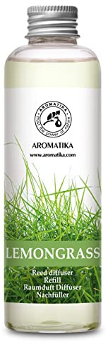 Raumduft Nachfüllflasche Zitronengras 200ml - Intensiv und Langanhaltend Natürlicher Raumduft - Bester fur Raum - Küche - Zuhause - Büro - Spa - Fitnessclub - Aromatherapie - Diffuser