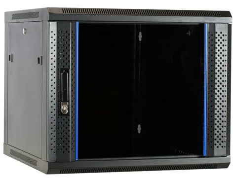 DSIT 9U väggskåp omonterat med glasdörr 600 x 600 x 500 mm (B x D x H)