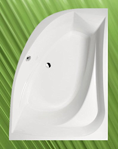Raumsparwanne TANYA 160x120cm Rechts + Ablaufgarnitur + Wannenfüße+Wandanker