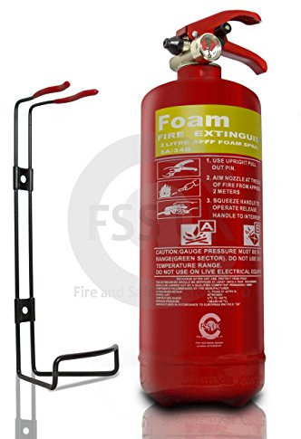 Premium FSS UK 2 Litre AFFF Foam Spray Fire Extinguisher. British Standard Kitemarked and CE. Ideal for Boats Homes Kitchen Workplace Offices Warehouses WORKSHOPS GARAGES Hotels Restaurants