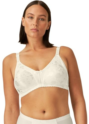 Naturana® Minimizer BH med blommönster [kupa B-D]: Minimizer BH utan bygel I Big Cup BH med vackra dekorationer I BH Minimizer utan bygel, champagne, 85B