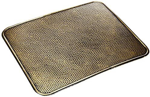 Kamino-Flam 333071 Kaminbodenplatte aus Altmessing, Funkenschutzplatte für Kaminofen, Bodenblech zum Schutz des Bodens vor Funken, Maße: ca. 50 x 60 cm