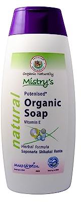 Mistry's Potenised® Organic Liquid Soap with Vitamin E 200ml - Gentle & Moisturising Body Wash, for Allergy Prone, Sensitive Skin - Additive Free, Vegan