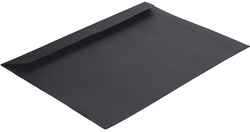 Briefumschläge DIN C4, 229 x 324 mm, ohne Fenster, 50 Stück, Schwarz | Haftklebung mit Abziehstreifen, Gerade Klappe, 130 g/m² Colorista, Blanke Briefhüllen