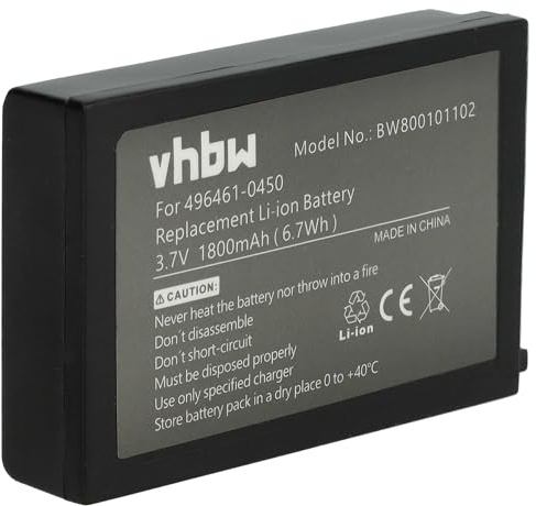 vhbw Akku kompatibel mit Denso BHT-1306QB, BHT-1306B, BHT-1306Q, BHT-1306BWB, BHT-1306BB Barcodescanner POS (1800 mAh, 3,7 V, Li-Ion)