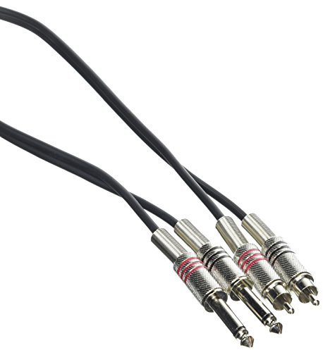 Stagg - Cavo doppio da 6,1 m, connettore telefono/RCA maschio