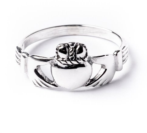 81stgeneration Bague Claddagh en Argent Sterling | Bague Traditionnelle Irlandaise en Argent 925 avec Cœur | Cadeaux de Bijoux Celtiques pour Femmes et Hommes