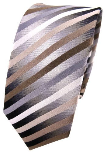 TigerTie - schmale Designer Seidenkrawatte in gestreift