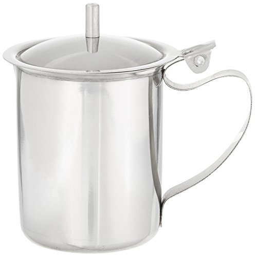 Winco Stainless Steel Creamer with Cover, 10-Ounce SCT-10 Sahnekännchen mit Deckel, Edelstahl, 284 ml
