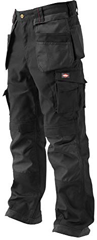 Lee Cooper Herren Premium Multi & Holster Pocket Kneepad Arbeitssicherheitshose Cargohose, Schwarz, 38 Taille Normales Bein