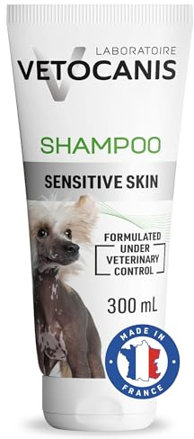 VETOCANIS Shampoing Hypo-allergénique, Peaux sensibles pour Chien, 0% de Parabène 0% de Silicone, Format 300ML