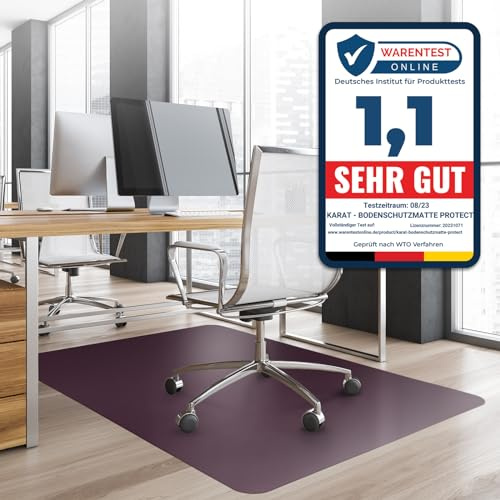 Office Marshal® Bodenschutzmatte in Trendfarben | 114 x 150 cm für Hartböden | ohne schädliche Weichmacher und PVC | Größe und viele Farben zur Auswahl (Lila)
