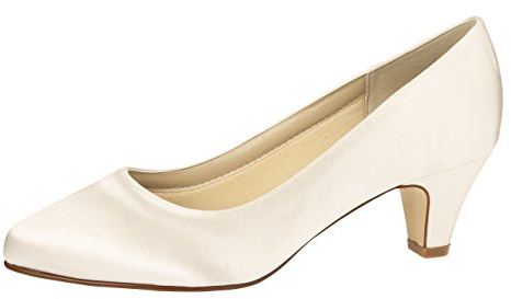 Rainbow Club Brautschuhe Megan - Damen, Pumps, Ivory Creme Satin Gr. 39 (UK 6)