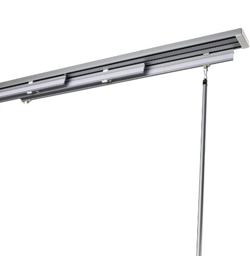 LIEDECO Set: Flächenvorhangschiene Aluminium, 3-läufig, inkl. Paneelwagen (Länge: 260 cm)