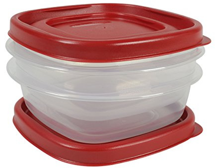 Rubbermaid Easy Find Lid 4-Piece Food Storage Container Set, Red (1.25 Cup)
