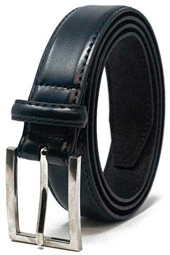 Ashford Ridge Mens 30mm (1.25) Suit Trouser Feather Stitched Leather Belt Black Medium