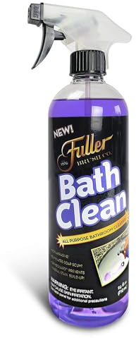 Fuller Brush Bath Clean – 24 oz Bathroom Cleaner Bottle with Spray– Dissolves Soap Scum, Hard Water Stains & Mineral Build-Up – For Sinks, Showers & Tubs – Pack of 1