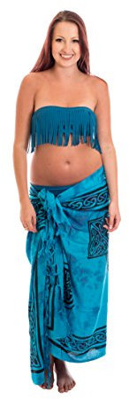 Ciffre Sarong Pareo Wickelrock Strandtuch Handtuch Lunghi Dhoti Wandbehang Keltisch Kreuz Türkis Lila