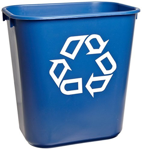 Rubbermaid Commercial Products Wastebasket Recycling Small 12L Blue FG295573BLUE
