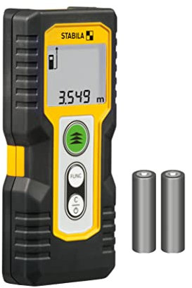 STABILA Laser-Entfernungsmesser LD 220, max. Messbereich 50 m, 4 Messfunktionen (u. a. Fläche und Volumen), IP 54, inkl. Batterien (2 x AAA)