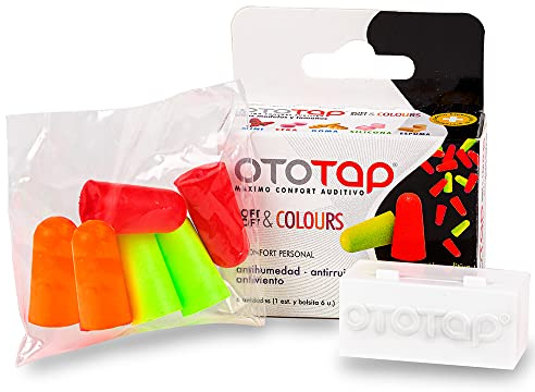 OTOTAP 6 Stück Ohrstöpsel aus Schaumstoff, formbar, isolierend, bequem, wiederverwendbar – speziell für Schlaf, Antischnarchen oder laute Geräusche, mit Reiseetui, 6 Stück
