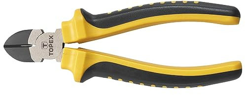 TOPEX Seitenschneider 160 mm | Ergonomischer, Rutschfester Griff, Gehärtete Backen, Zange Haushalt, Werkstatt, für Heimwerker und Profis | gelb, schwarz
