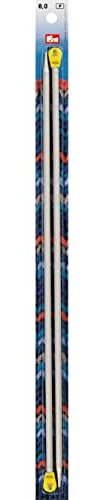 Prym 191480 Aiguilles à tricoter à boule, aluminium, 40cm, 6,00mm, gris