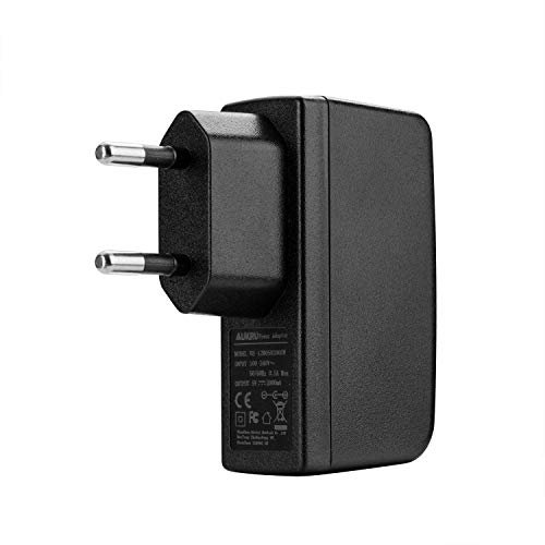 Aukru - Caricatore usb da muro portatile 5V 2A per Raspberry Pi,Power Bank,Samsung iPhone Huawei LG Nexus Nokia HTC ASUS Sony Motorola iPad Tablet MP3 eReader eBook ecc, Nero
