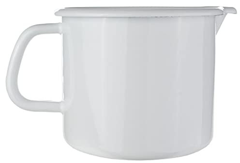 Riess - Schnabeltopf - Milchtopf - Emaille - weiß Ø 14cm - 1.7 Liter