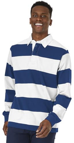 Charles River Apparel Herren Klassisches Rugby-Shirt Hemd, Royal/Weiß, L