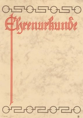 Albert Hoffmann Urkundenverlag Ehrenurkunden/DIN A4/ 113 / Edelkarton (300 g/m²) 100 Stk