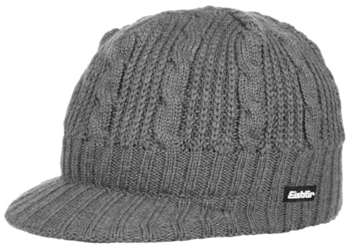 Eisbär Agor Pull-On Strickmütze Damen/Herren - Made in the EU Zopfstrickmütze Strickschirmmütze mit Schirm, Schirm Winter Herbst-Winter