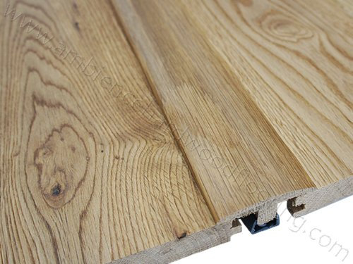 Solid Oak Un-Finished 900mm Twin 'T' Moulding/Profile / Cover Strip/Threshold / Door Bar with plastic fixing strip