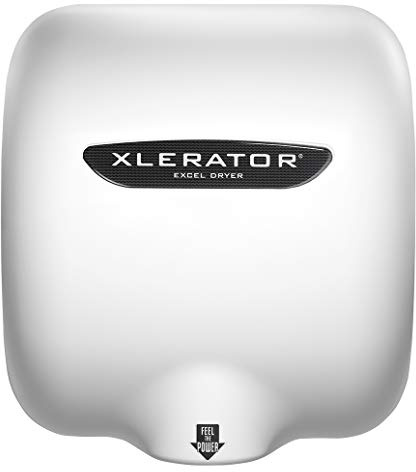 Excel Dryer XL-BW XLERATOR Hand Dryer for Commercial Bathrooms, Pro-grade, Fast Drying Unit with White Thermoset Cover